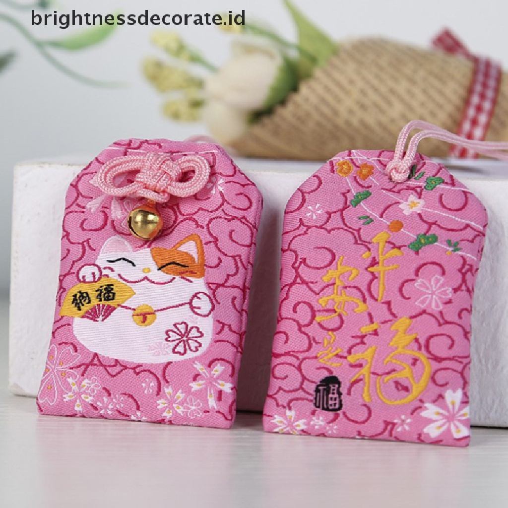 [Birth] 1pc Bordir bless bag Gantungan Kunci Omamori Pray Love Kesehatan Aman Belajar Kekayaan [ID]