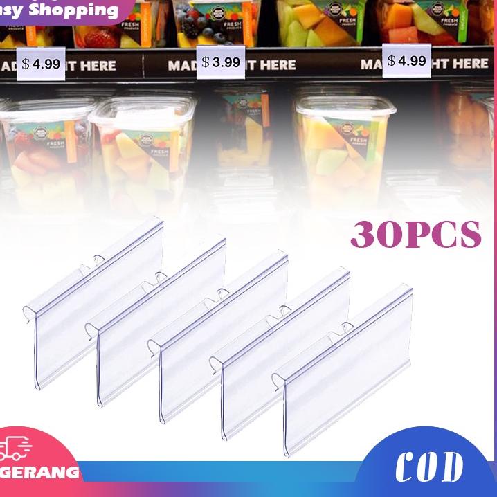 

~ 30pcs Label Harga Mika Price Tag Holder PVC Price Tag Card Price Tag Holder Minimarket Price Tag Label Holder Limited