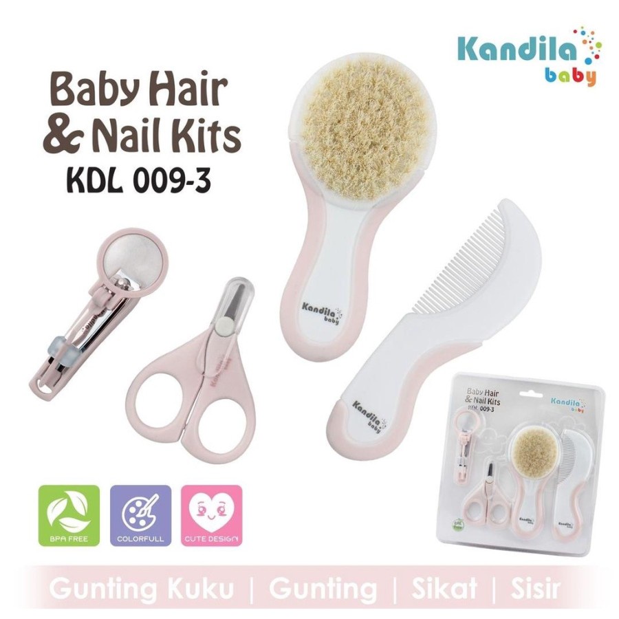 Kandila KDL009-3 Baby Hair &amp; Nail Kits - Gunting Kuku Dan Sisir Bayi / Kandila Baby Comb &amp; Brush Set Sisir Bayi Set KDL-009