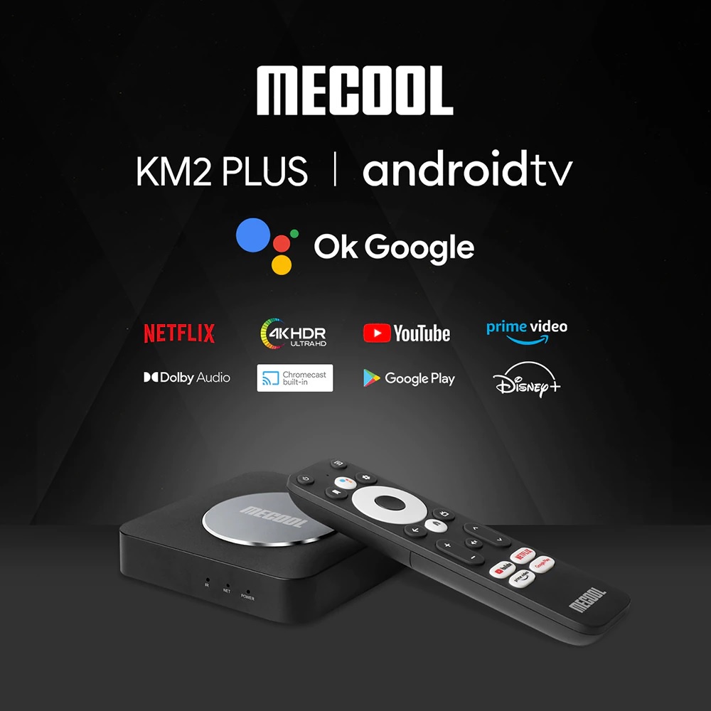 MECOOL KM2 PLUS - 4K UHD Android TV Box - Android TV Google Certified