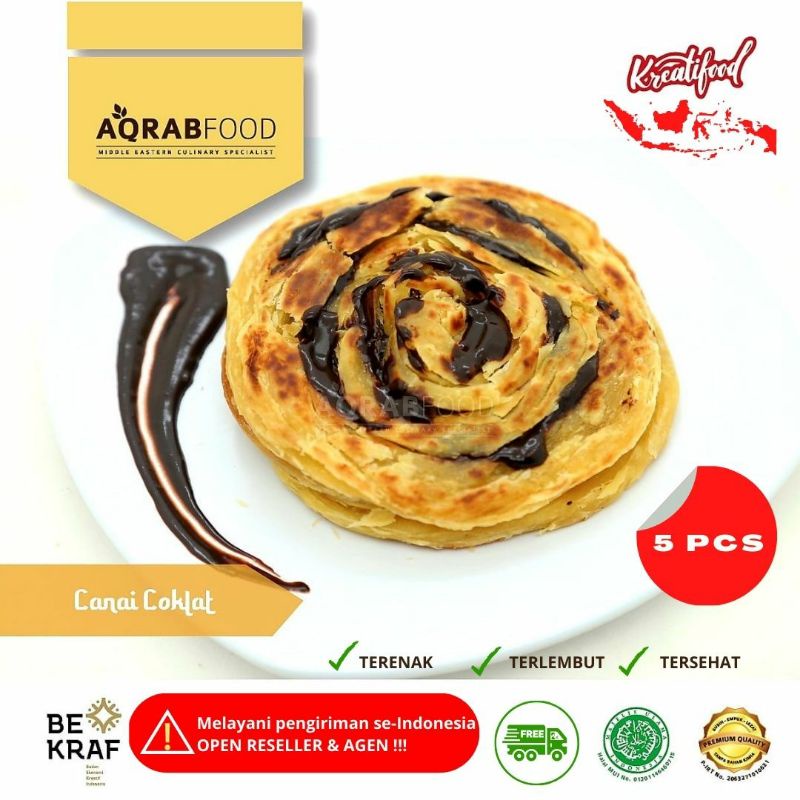 

Roti Canai / Cane / Maryam Coklat Lumer BPOM HALAL MUI Aqrab Food