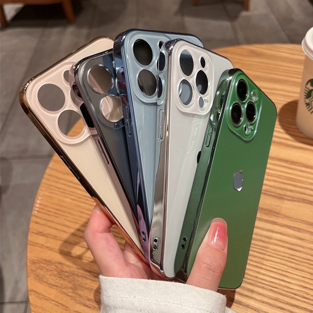 Kualitas Tinggi AG Frosted Tempered Glass Case Untuk Iphone14Plus14 Pro Max13 12 11 Pro MAX Plating Frame Matte Hard Casing iPhone