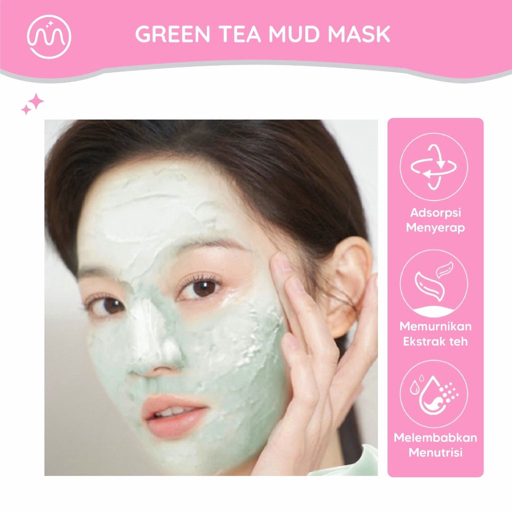 MINIPINK 120gr Green Tea Clay Mask Exfoliasi Kulit Wajah Pore Clean Komedo Greentea MP013