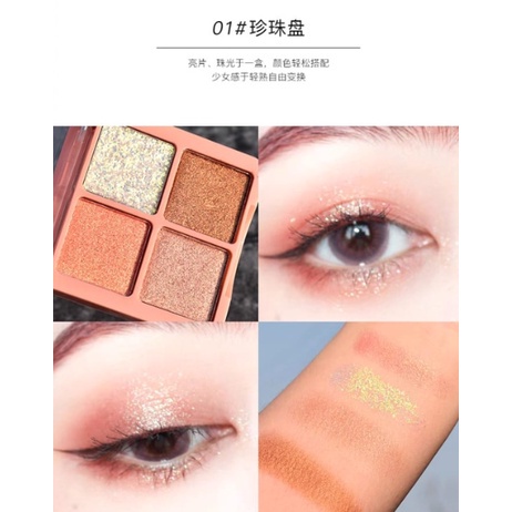 PA LAMEILA Eyeshadow 4 Warna Kombinasi Palette Warna Matte Kombinasi Glitter City Hearbeat Tahan Lama 5086 AK096