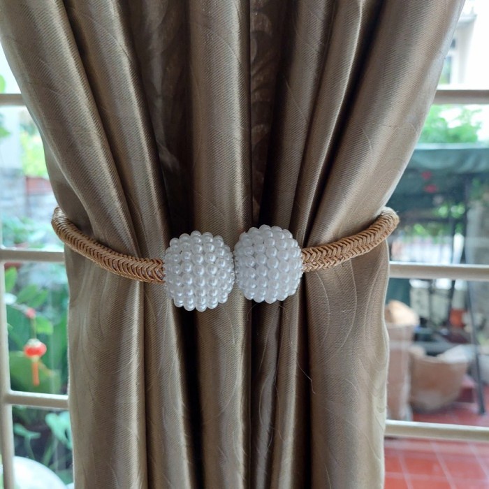 barokahgamis European Hanging Ball / Tali Pengikat Gorden Magnet Mutiara