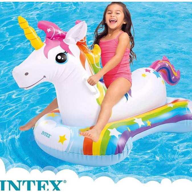 INTEX 57552 UNICORN RIDE ON POOL FLOAT - 1.63M X 86CM X 79CM