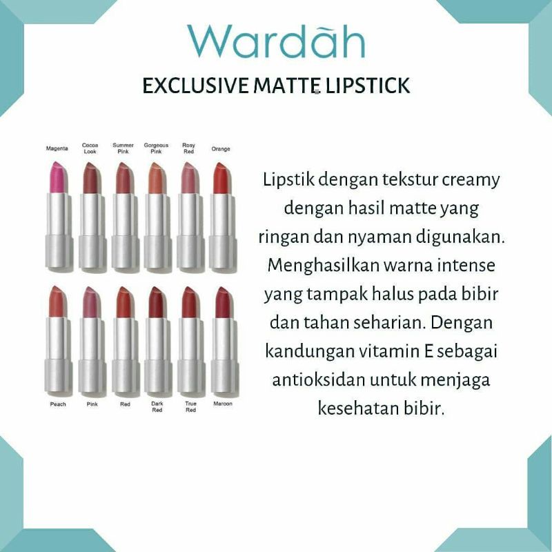 Wardah / lipstik wardah / kosmetik / wardah exclusive lipstick