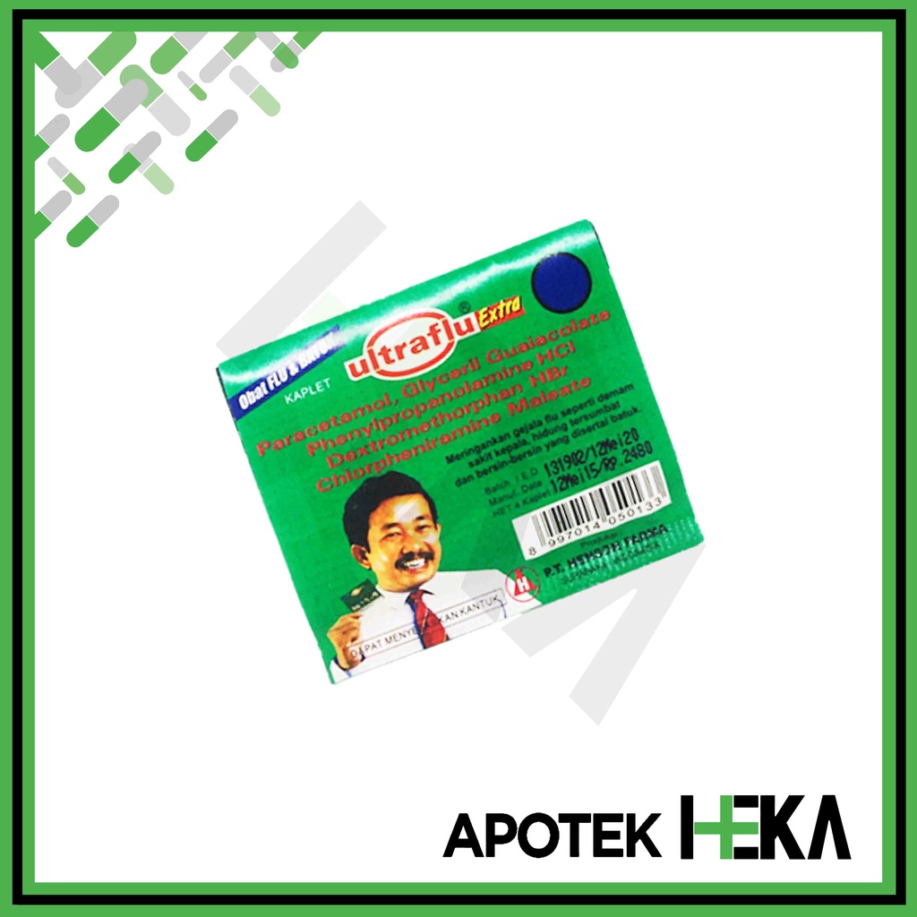 Ultraflu Extra Strip isi 4 Tablet - Meringankan Flu Demam Batuk (SEMARANG)