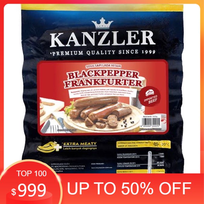 

Kanzler Sosis Blackpepper Frankfuter 300gr