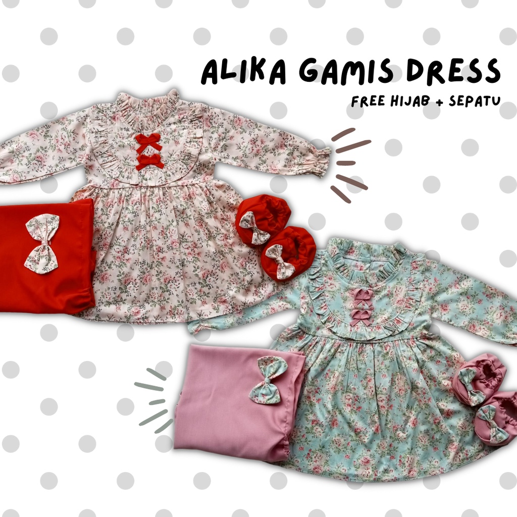 ARABELLA ALIKA gamis dress bayi kaos baju gamis anak perempuan gamis bayi baru lahir 0 - 12 bulan gamis newborn anak perempuan