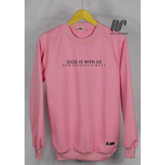 Crewneck Pria Wanita Terlaris Sweater Sablon Aesthetic terlaris God Is with us