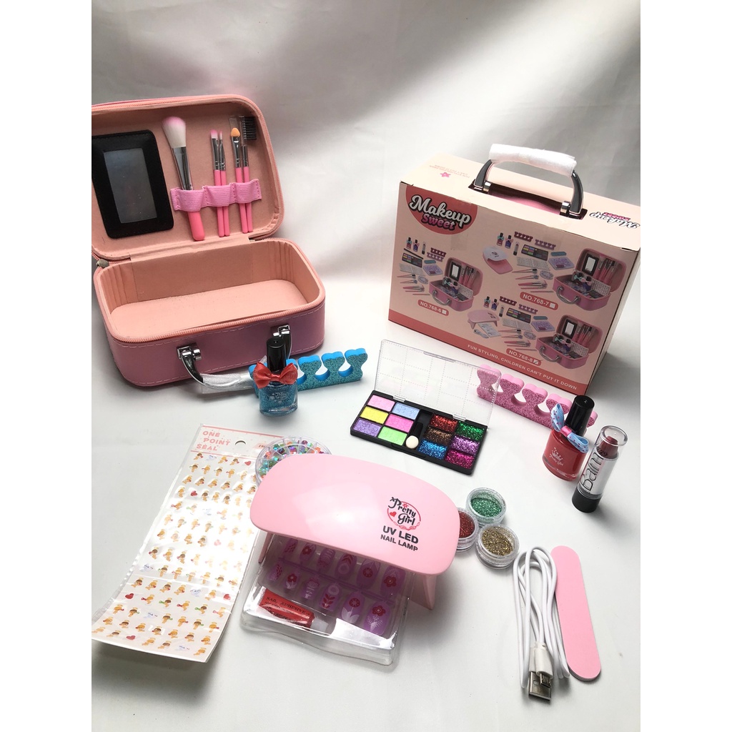 HZ Mainan Make Up Bag Mermaid / Alat Rias Anak Fungsi Real / Children Pretend Play / Glamous Beauty Bag