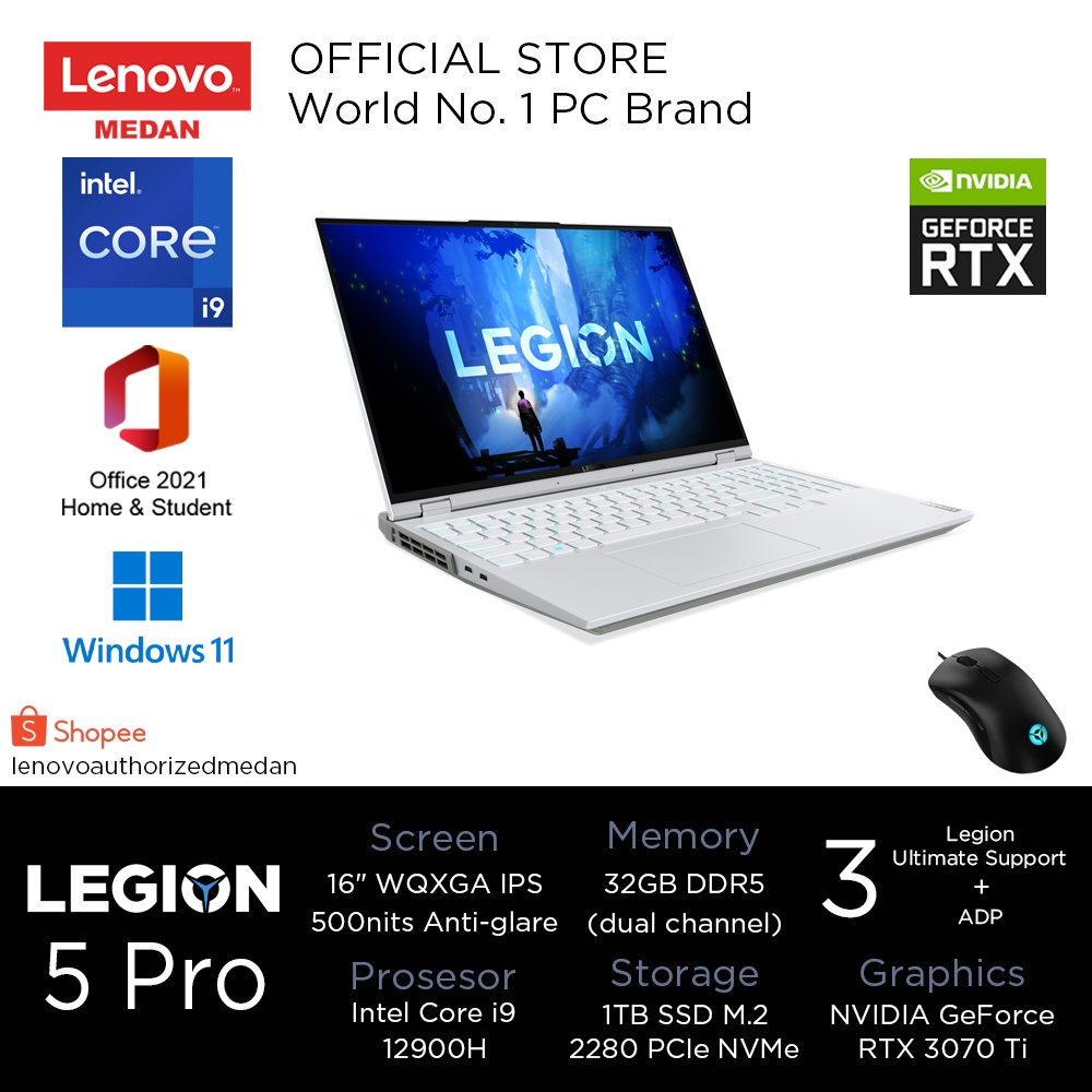 Lenovo Legion 5 Pro 16IAH7H E4ID, Ci9-12900H/32GB(2x16GB)/1TB M.2/RTX3070Ti 8GB/W11HSL+OHS/BlueBackl