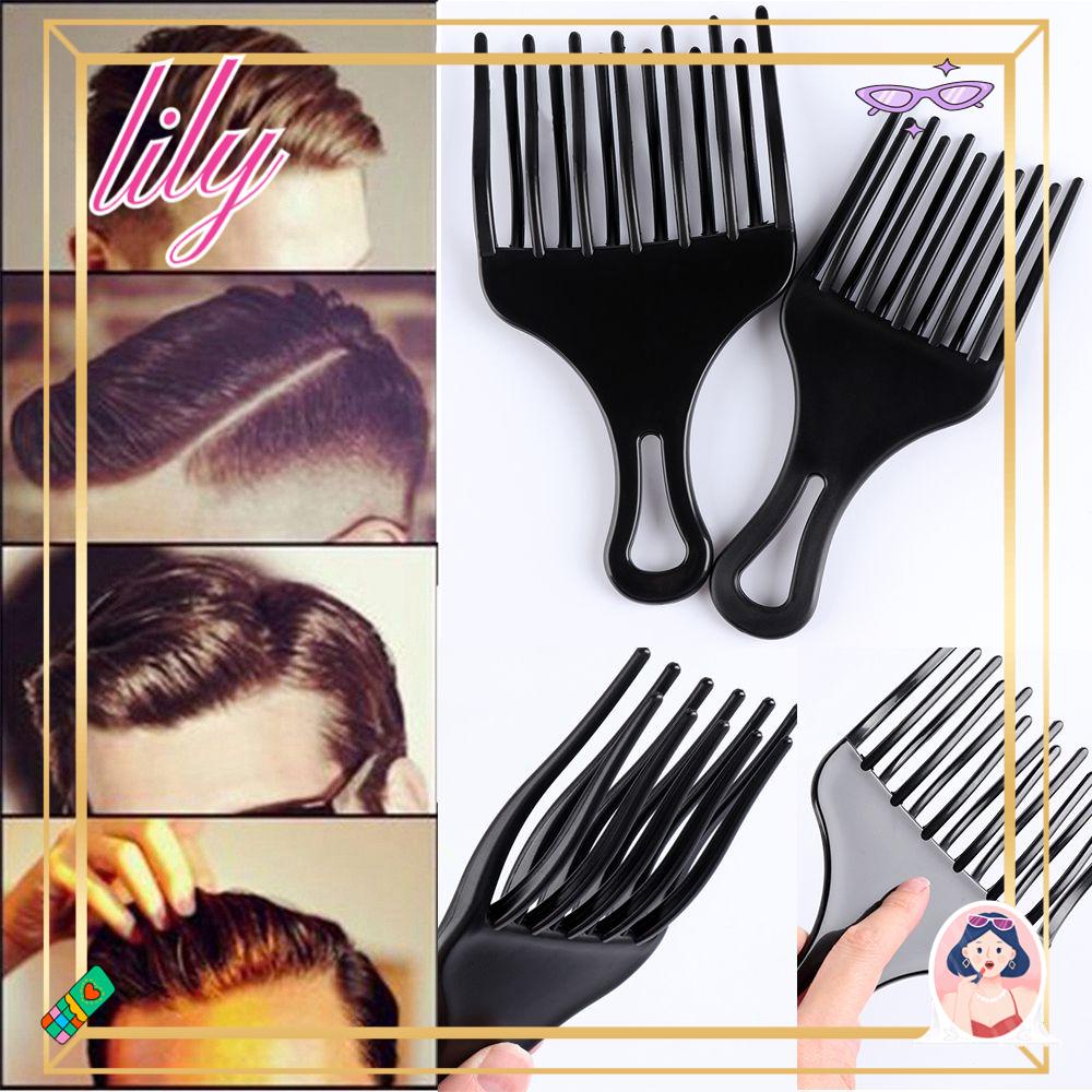 Lily Afro Hair Pick Sisir Kecantikan Rambut Keriting Profesional Gigi Gigi Gigi Gigi Anti-Statis Sikat Garpu Rambut