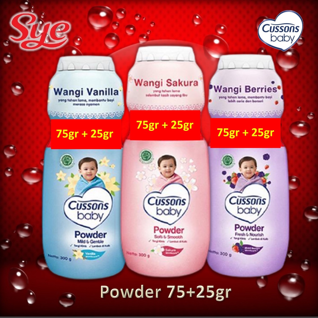 BPOM CUSSONS BABY POWDER 75+25GR / 100GR + 30GR / BEDAK BAYI CUSSON / SYE