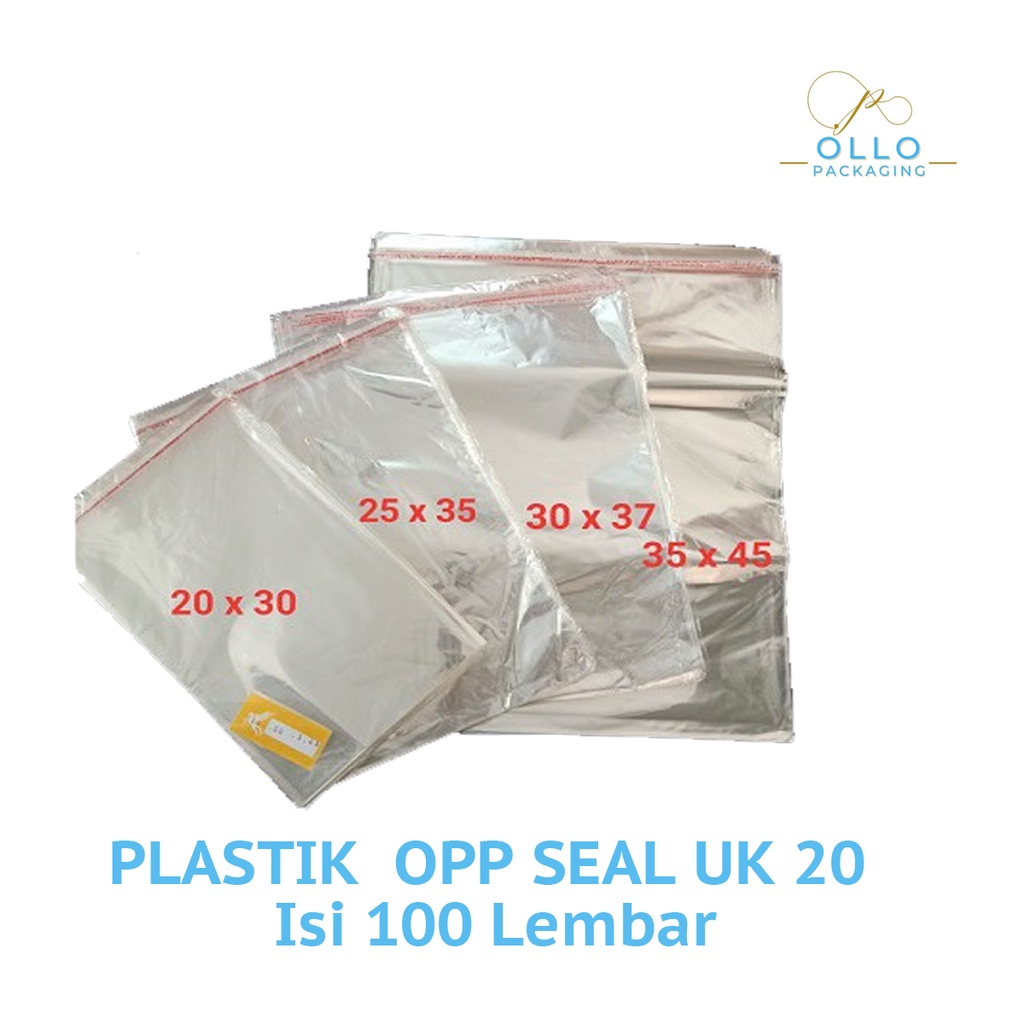 Plastik OPP Seal Ukuran 20x26, 20x28, 20x35, 21x26 Isi 100 Lembar