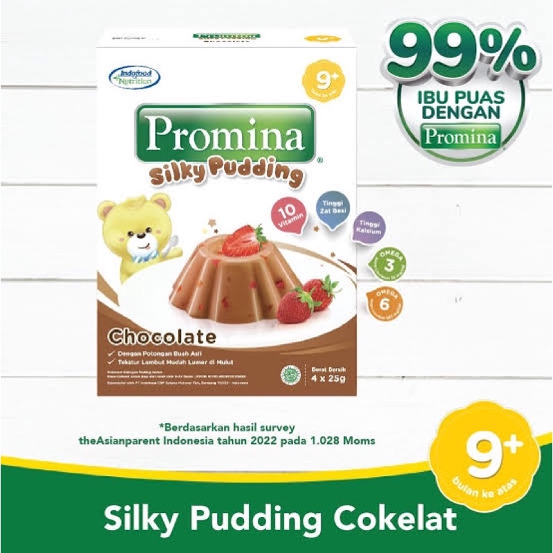 PROMINA PUDDING 100gr 8+ / PROMINA PUDDING STRAWBERRY &amp; COKELAT / MPASI SNACK PUDDING / PUDDING KHUSUS BAYI / PUDDING ANAK-ANAK / SILKY PUDDING