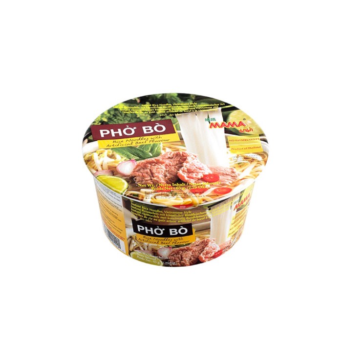 

MAMA RICE NOODLE BEEF PHO BO BOWL 65G