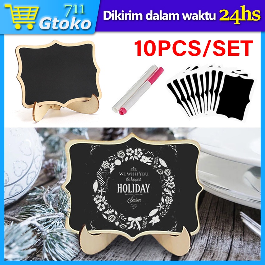 

Ready Stock 10PCS Papan Tulis Kapur Kecil / Mini Chalkboard / Papan Kapur Menu Cafe