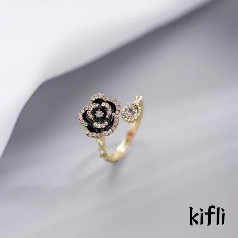 [KD] Cincin Kamelia Berlian Aksesoris Cincin High-end Mewah Ringan Wanita