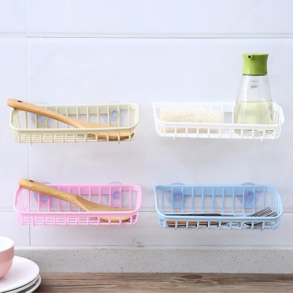 Kitchen Suction Cup Cuci Piring Sponge Holder/Rumah Multifungsi Rak Penyimpanan Gantung Drain Sink Shelf Tool