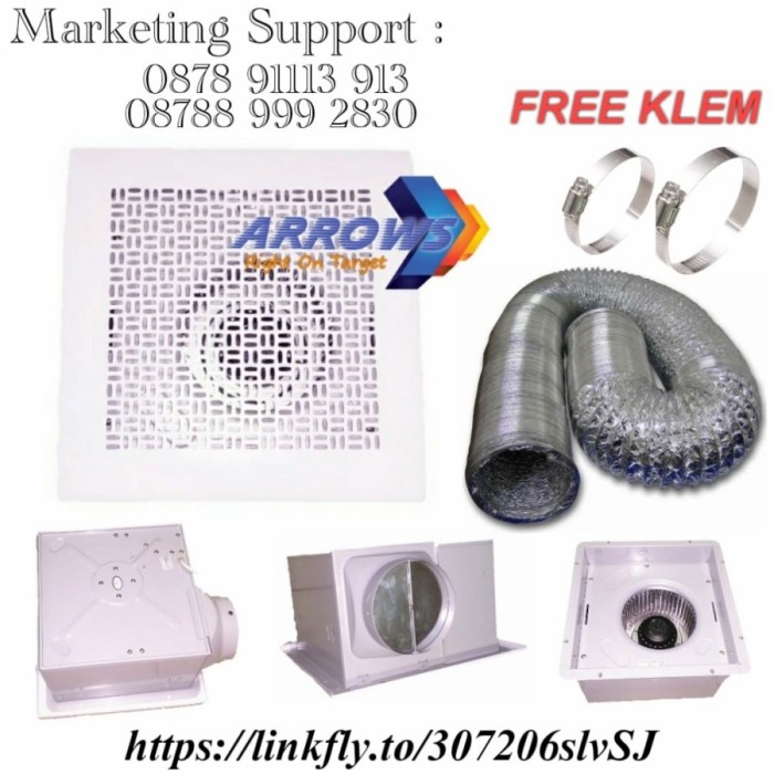 Infan Exhaust Dapur Blower Plafon Exhaust Steel Blade Exhaust Kitchen Paket