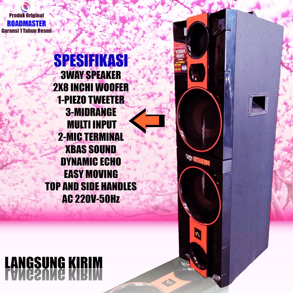 SPEAKER AKTIF PREDATOR PARTY 2800 ROADMASTER GARANSI RESMI