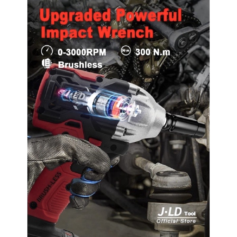 Impact Wrench JLD 2 Baterai 48V 48 Volt Cordless Baterai Charger Pembuka Baut Buka Baut JLD