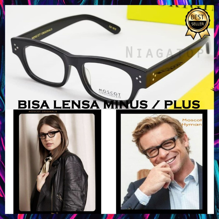 Kacamata Square Frame Moscot Hyman Grade Original/Ori Bisa Minus/Plus