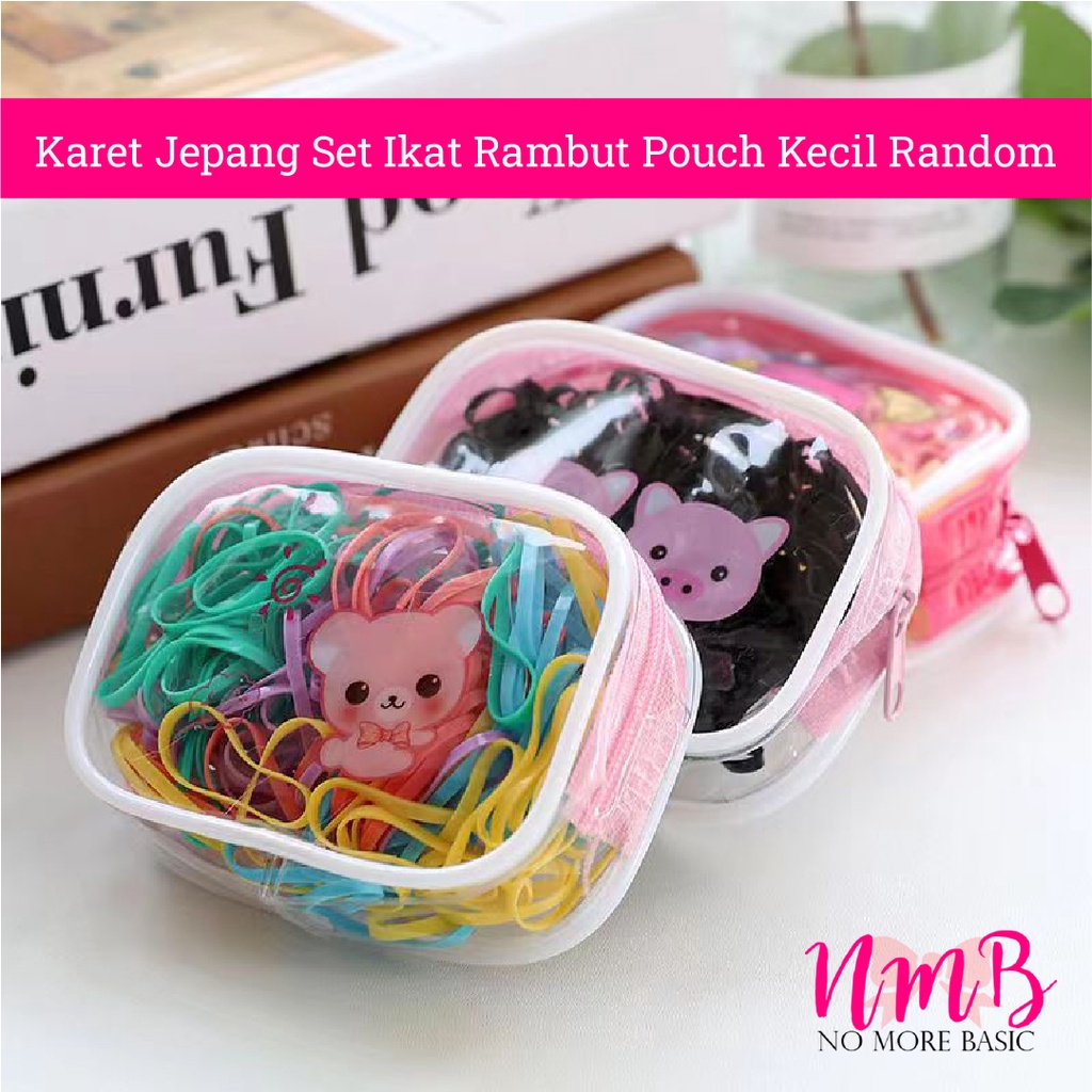 Karet Jepang Set Ikat Rambut Pouch Kecil Random