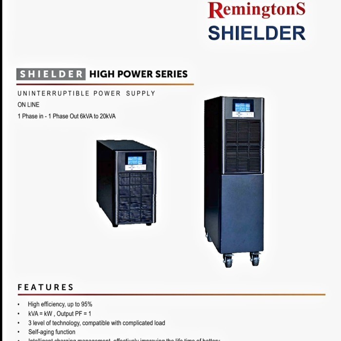 RemingtonS Ups Online UN SHS10L 10Kva 10 KW 192 VDC Without Batteries