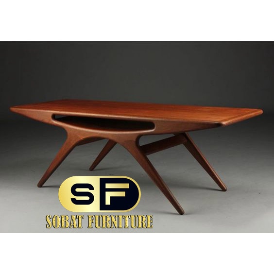 Meja Minimalis Kayu Jati - Meja Tamu model terbaru kekinian unik mewah