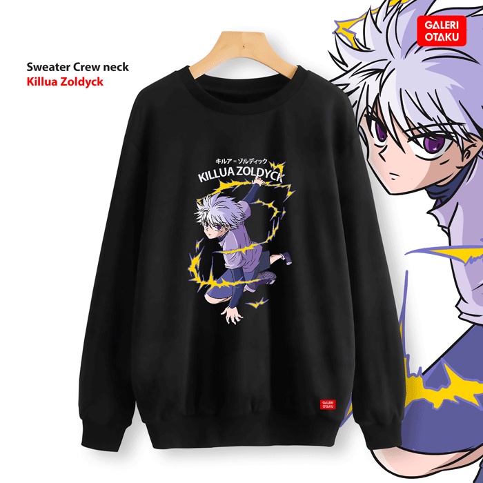 TERBARU SWEATER PRIA WANITA ANIME KILLUA ZOLDYCK HUNTER X HUNTER / JAKET ANIME / CREW NECK ANIME / HOODIE ANIME KILLUA / SWEATER HOODIE PRIA WANITA