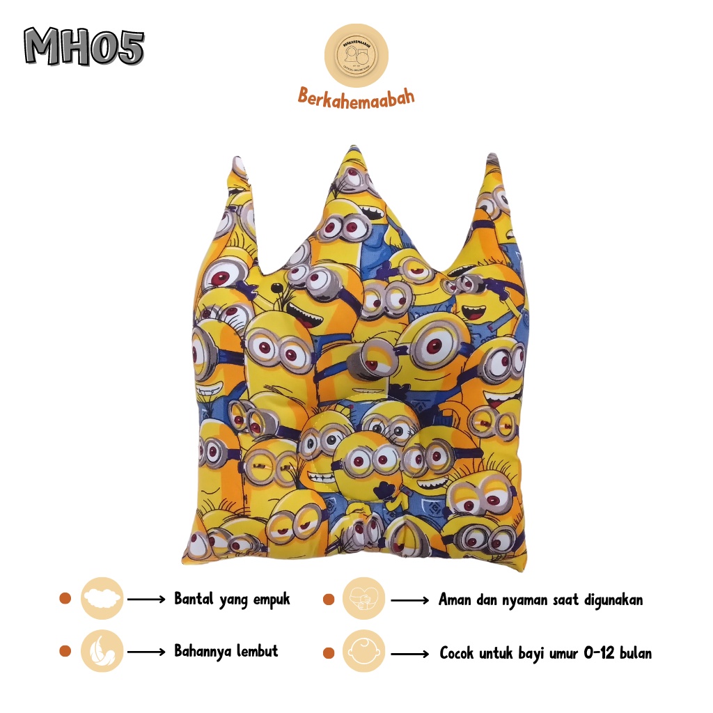 (MINION) Bantal Bayi Anti Peyang Mahkota Series | Bantal Bayi | Flat Head Prevention Pillow | Bantal Mahkota Series