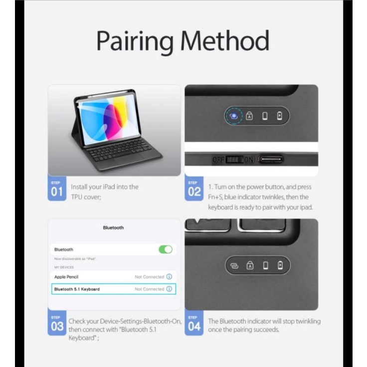 Wireless Keyboard Case iPad 10 2022 10.9 Inch 10th Gen Generation Generasi Dux Ducis Bluetooth Cover