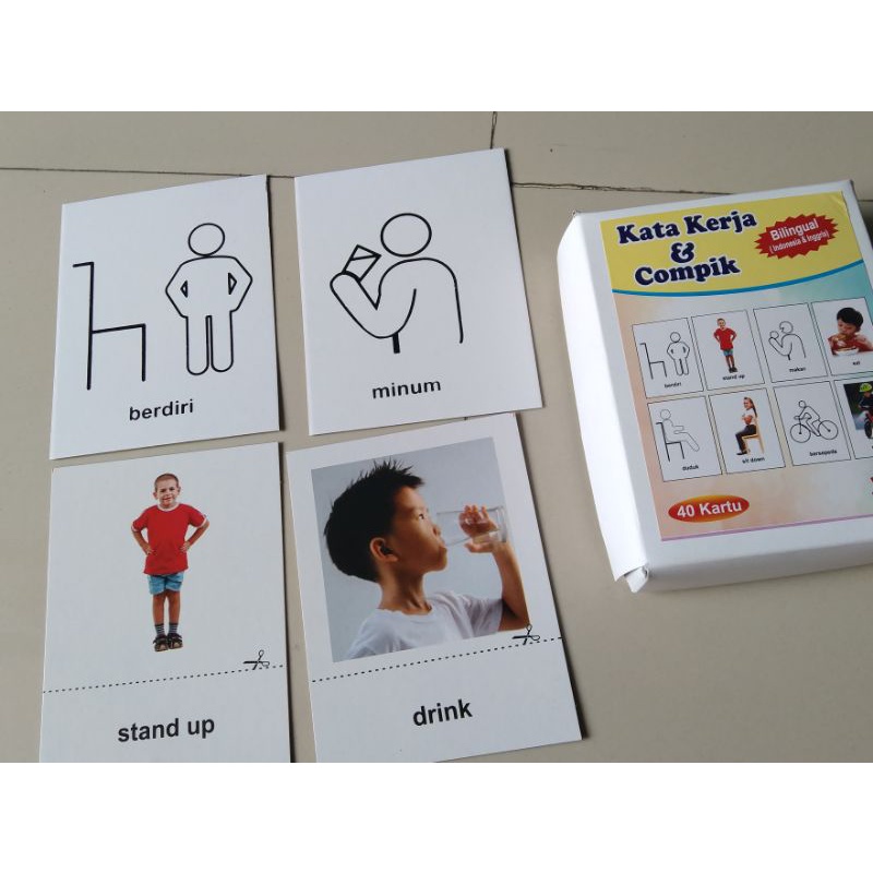 Kartu kata kerja ibu dan anak IQ deve