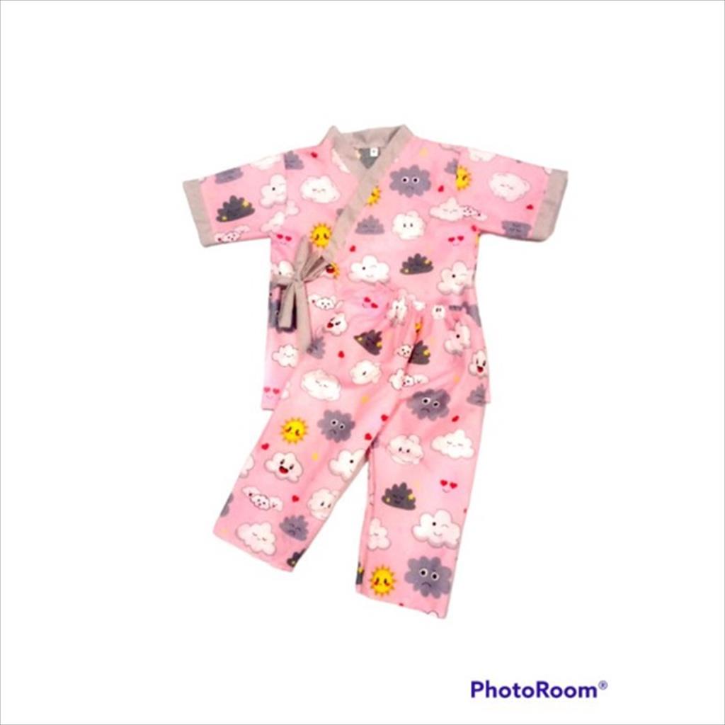 LS 453 - Piyama Anak Kimono Karakter Kartun Lucu Usia 3-5tahun Baju Tidur Anak Katun