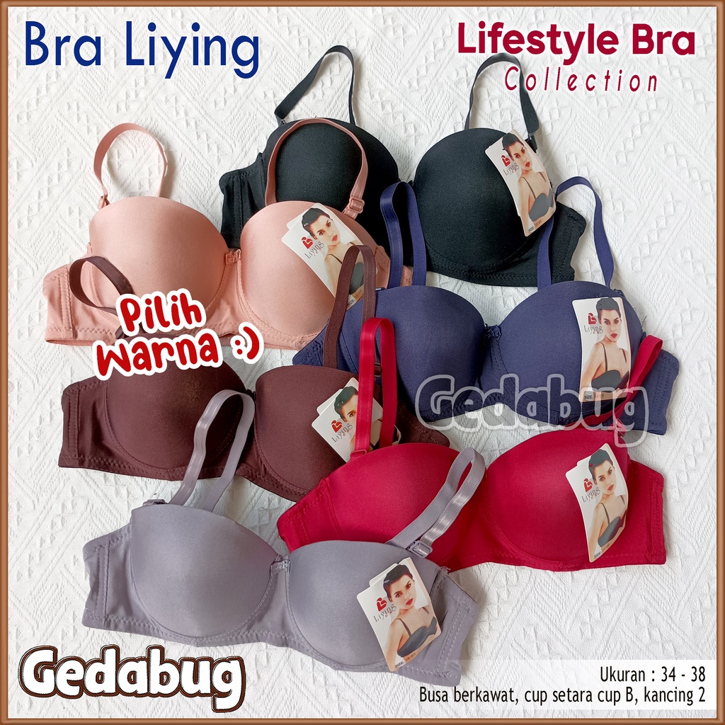 Bra Liying Kawat Lifestyle | Bh wanita dewasa Busa tipis  Berkawat Kait 2 | Gedabug