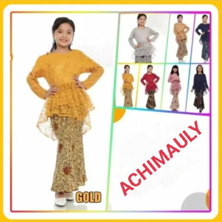 [EYN59] SETELAN BAJU KEBAYA BROKAT ANAK PEREMPUAN/ KEBAYA GOTIK ANAK .. BUAT UMUR 4,5,6,7,8,9,10,11,