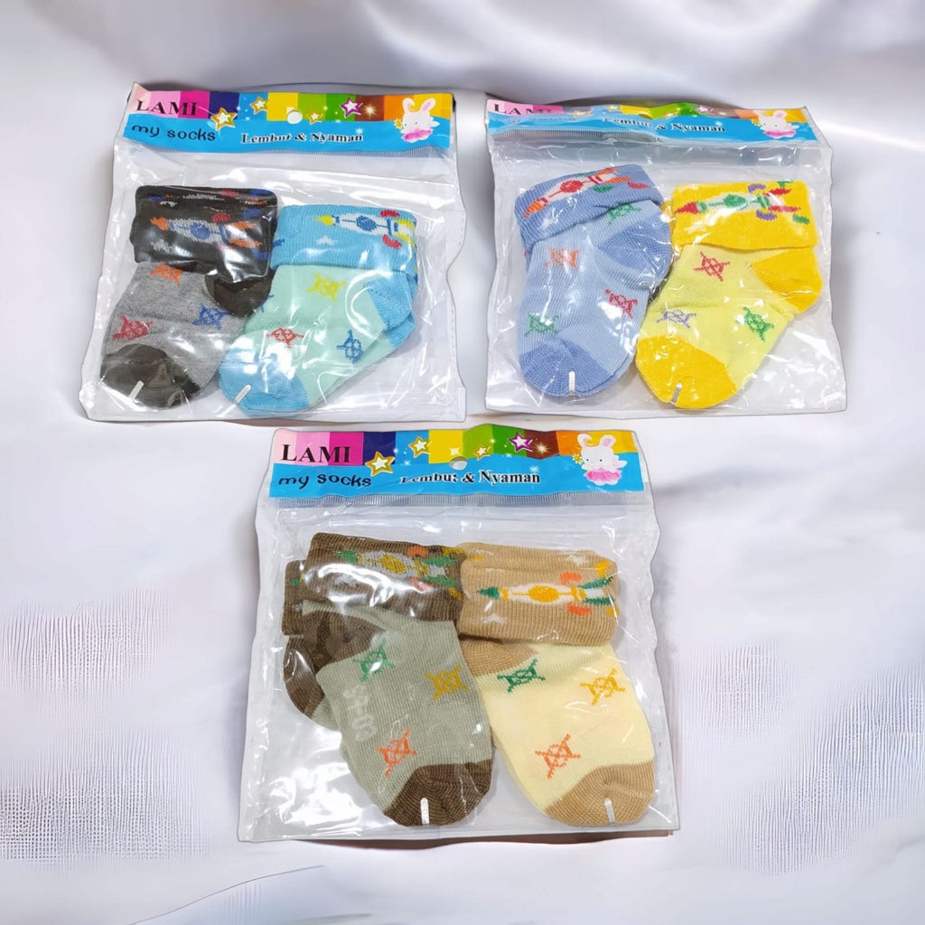 Baby Miti Kaos Kaki Bayi Lipat 2 pasang Newborn