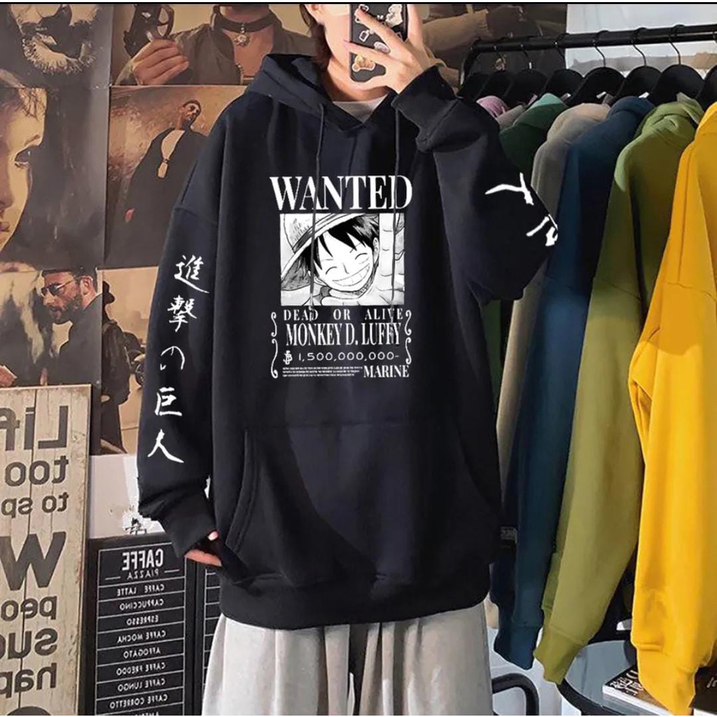 WANTED LUFFY  SWEATER HOODIE JUMPER (V1)