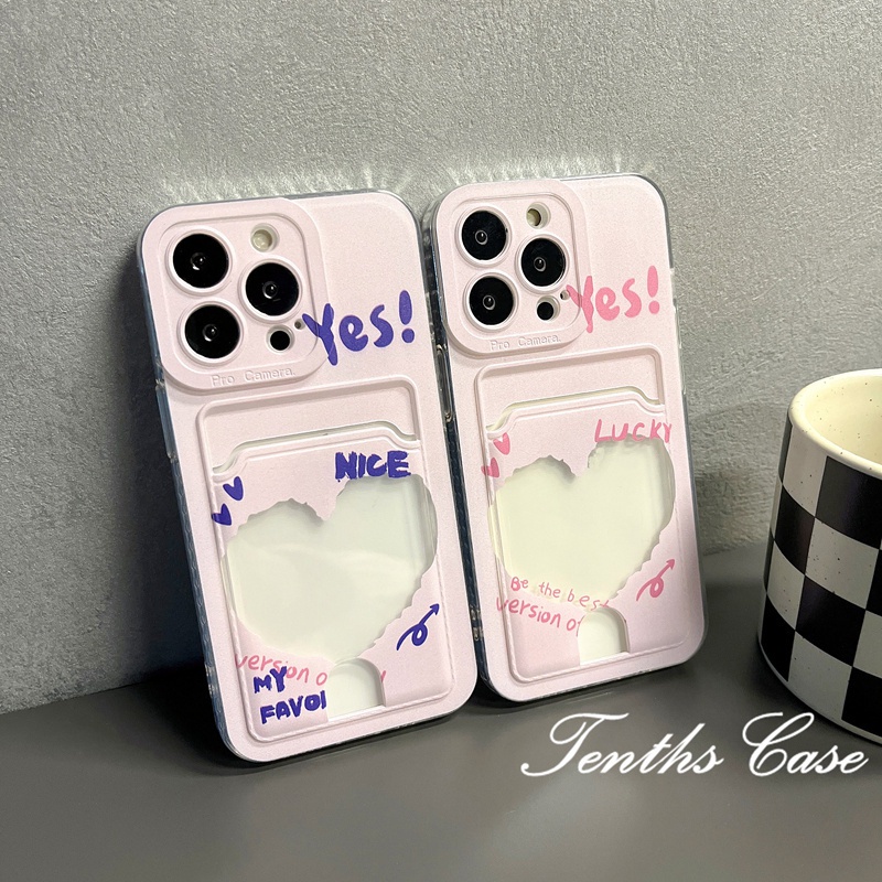 Realme C55 C35 C33 C31 C30 C25Y C21Y C20 C20A C12 C15 C11 10 9Pro+8 8i C15 5i 5s 6i Pink English Card Holder Phone Cas Soft Clear Cover