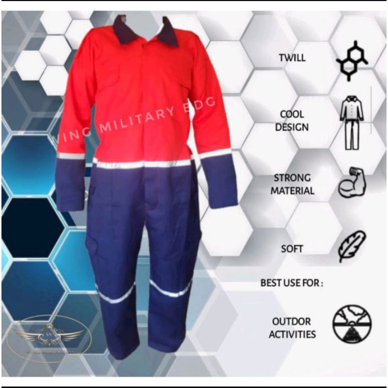 Werpak coverall two tone scotlight terbaru