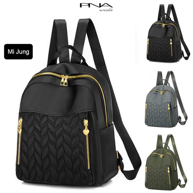 Peonia PNA MIJUNG Ransel Wanita Impor Tas Kantor Sekolah Kuliah Korea