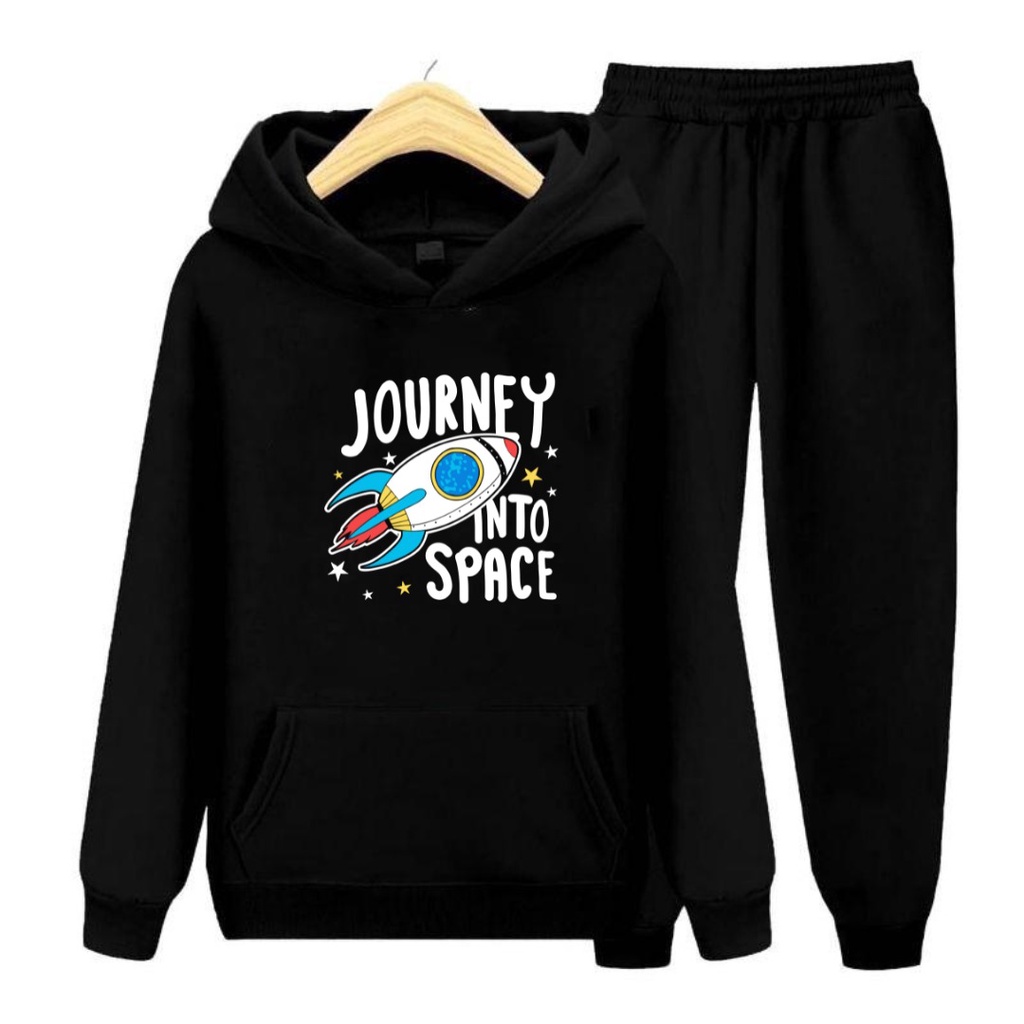Setelan Sweater anak JOURNEY INTO SPACE /Baju Sweater Hoodie Anak