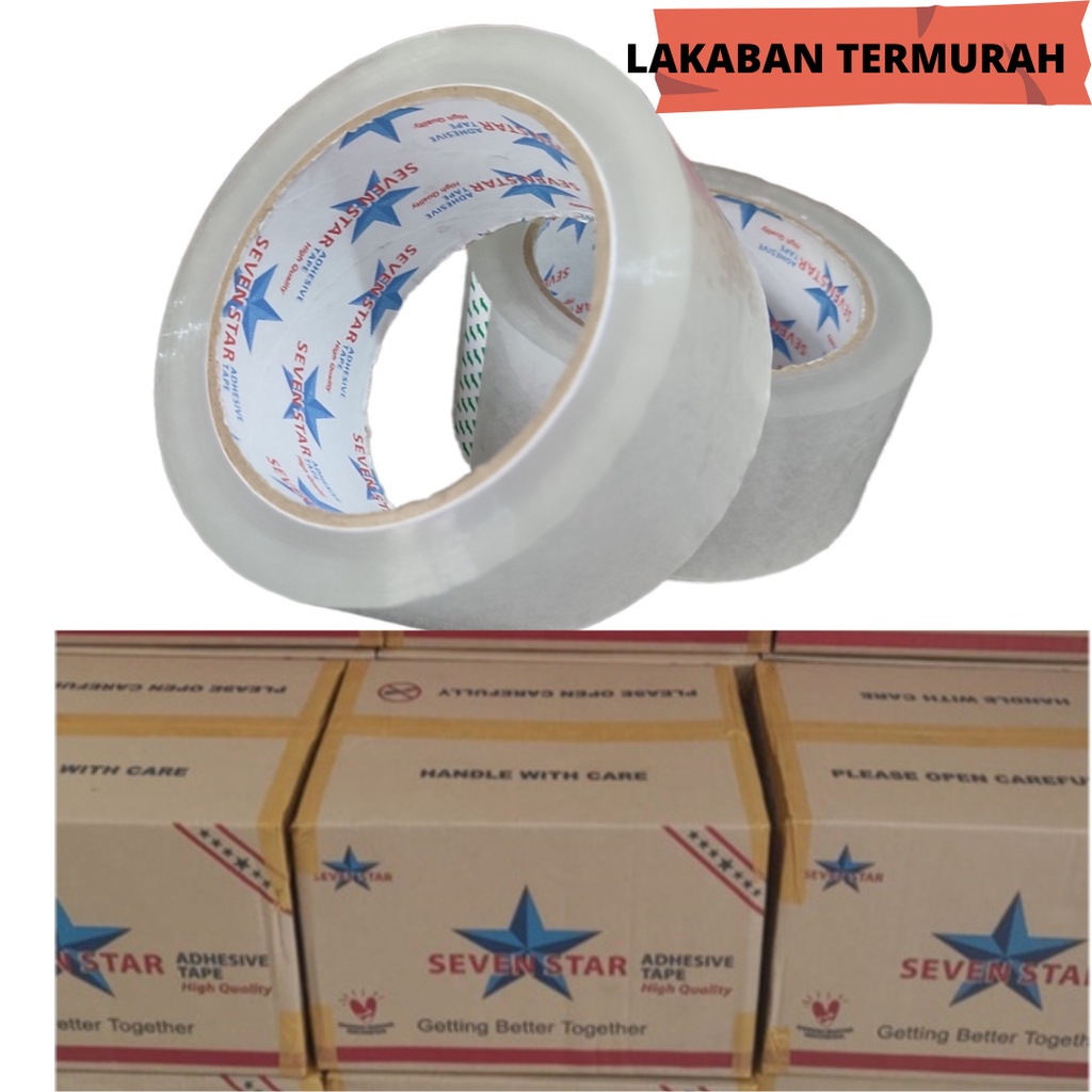 

Lakban Solatip Solasi Bening 45mm x 80 Yard/90 yard/100 yard SEVEN STAR