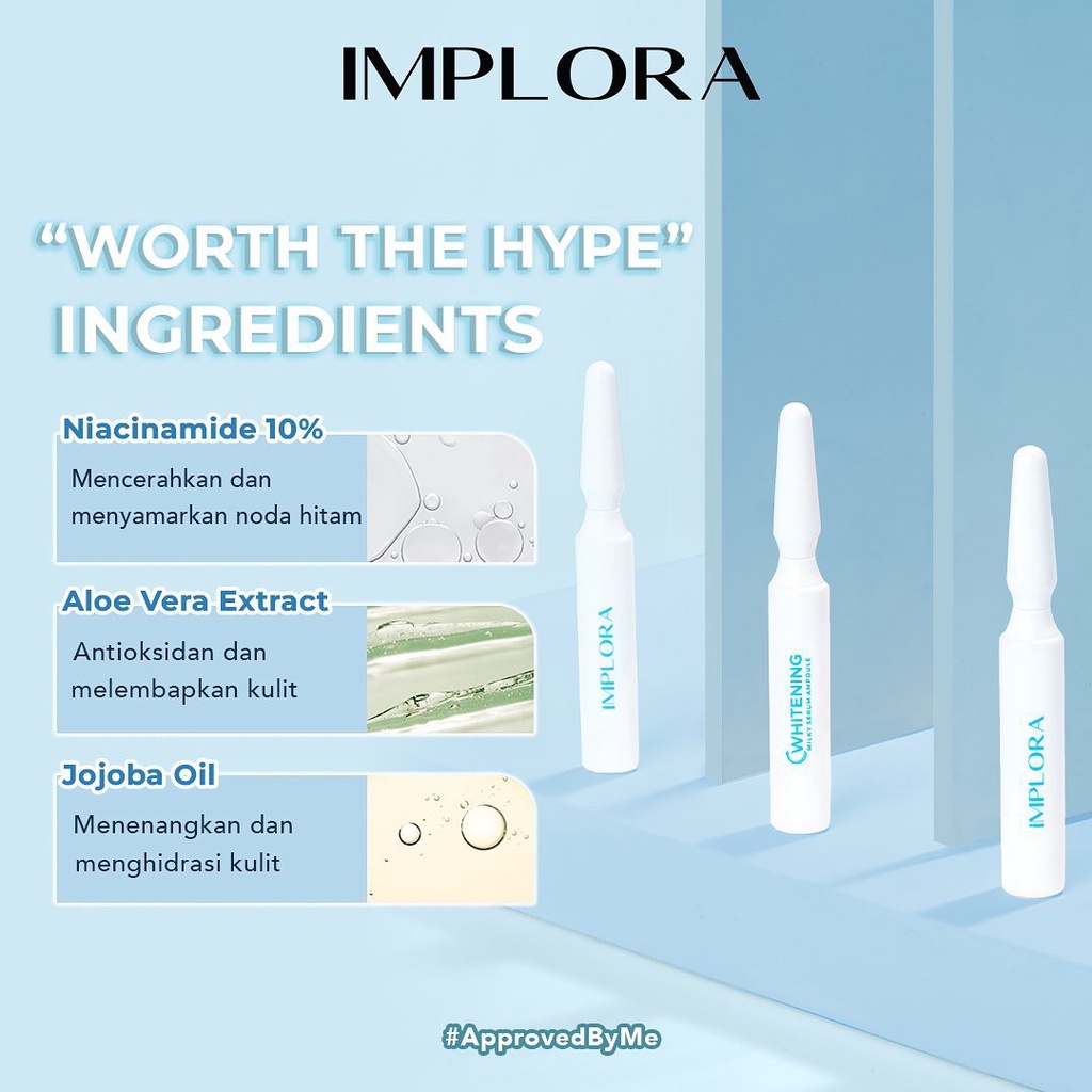 IMPLORA Whitening Milky Serum Ampoule Serum Wajah Brightening Ampoule- 5ml