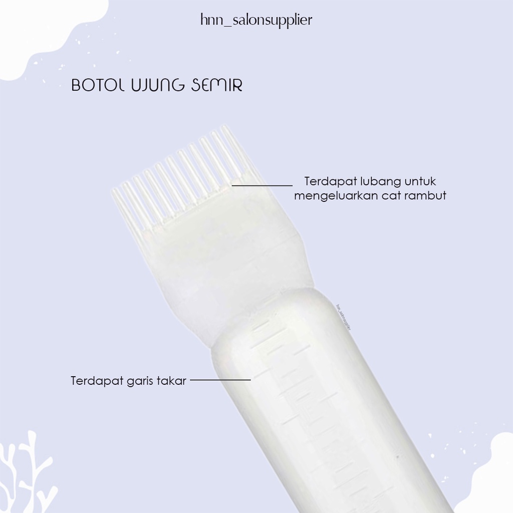 Botol Cat Semir Rambut Aplikator Ujung Sisir Untuk Salon Barber barbershop