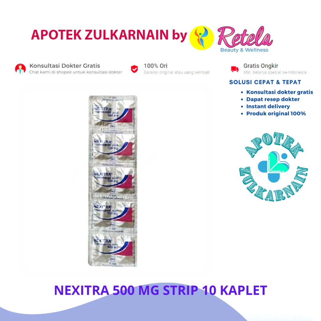 Jual NEXITRA 500 MG STRIP 10 KAPLET / Tranexamic acid | Shopee Indonesia