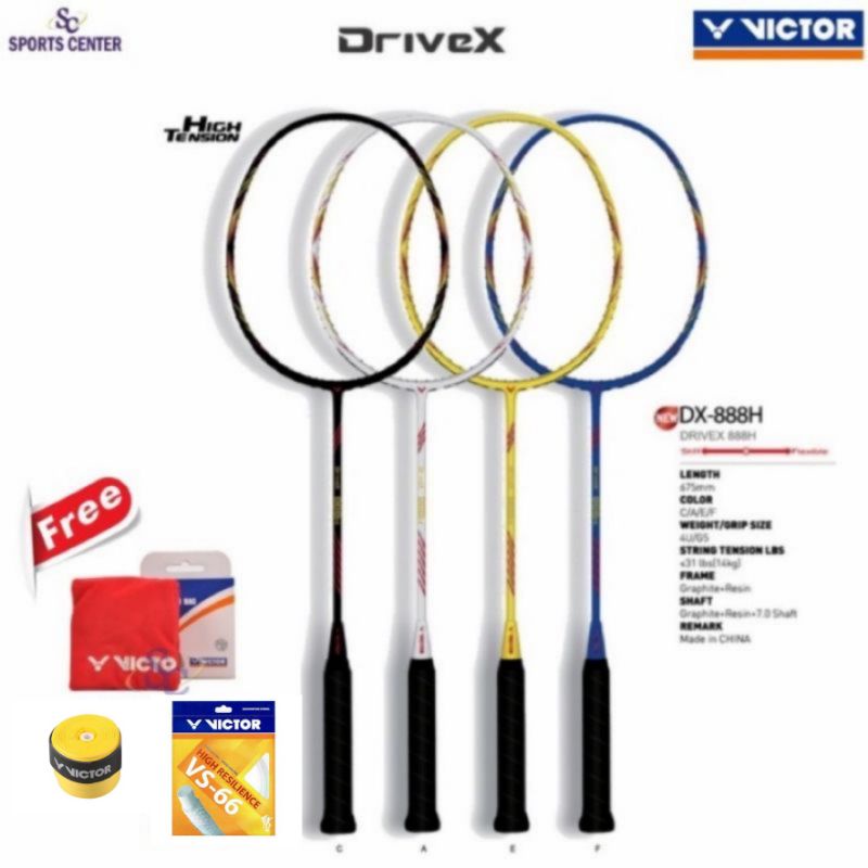 New Full Set Raket Badminton Victor Drive X 888 H / 888H